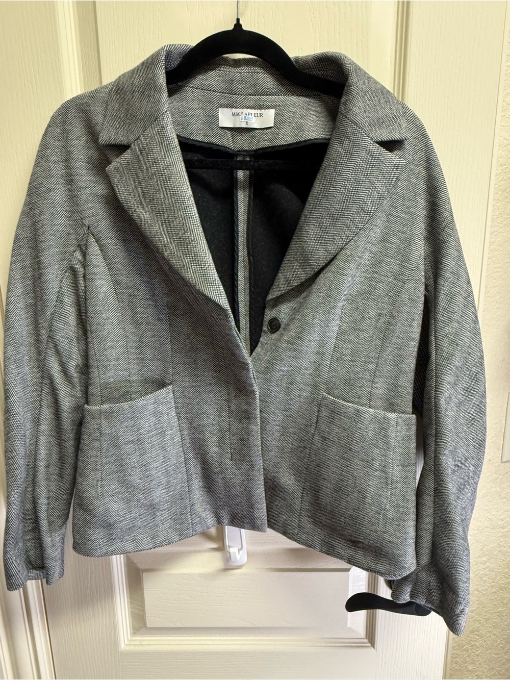 MM Lafleur Gray Herringbone Blazer Jacket